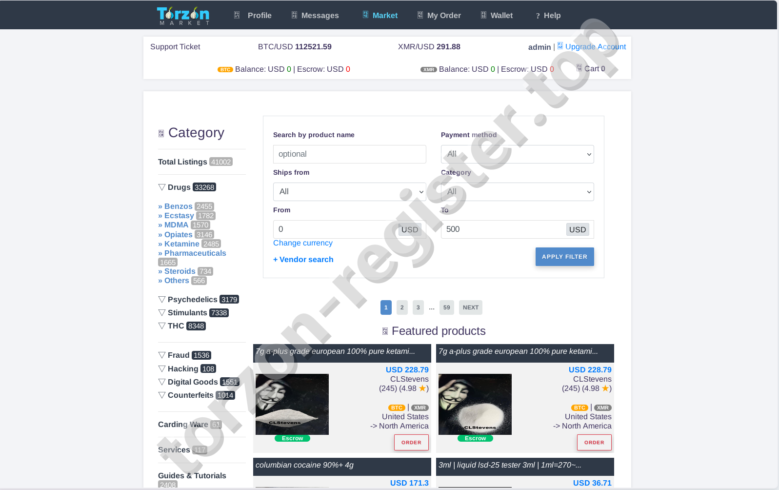 Torzon Darknet Market Product Categories